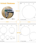 Sturdy Hardened Acrylic Three Piece Router Template Set For Woodworking And Circle Inlay Projects showing 4 inch by 3.92 inch templates.