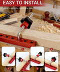 Four Piece Pro Grade 90 Degree Corner Clamps Set For Woodworking With 5.5 Inch Aluminum Alloy Right Angle Clamps And Handy Storage Case For Frames Cabinets Drawers in use