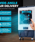 Portable Evaporative Air Cooler With Mechanical Knobs And Auto Swing, Three Speeds Pump Out Kickin Cool Airflow For Bedroom Or Studio Setup, Sweet Easy Glide Design Chases Away Sticky Summer Days In Seconds with wide-angle air delivery features.