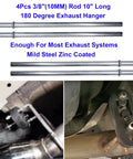 Beefed Up Heavy Duty Exhaust Hanger Rod Set Three Eighths Inch Universal Fit, zinc coated mild steel rods in car exhaust mounts