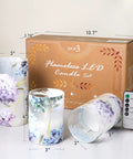 Flameless Battery Operated Candles With Remote Hydrangea Glass Pillar Centerpiece For Wedding And Home Decor, Romantic Flickering Warm White Light, Pink Purple Blue Hydrangea Decor, Remote Control Convenience