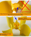 Close-up of yellow blades for Micro Vertical Wind Turbine Kit For Hands On Learning Tiny Wind Generator Blades for classroom use.