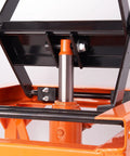 Close-up of hydraulic cylinder mechanism on Heavy-Duty Hydraulic Motorcycle Lift Table With Wide Deck 350 Lbs Capacity Foot Operated Jack