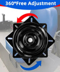 Clamp On Boat Seat Pedestal Mount With 360 Degree Swivel for Jon boats, kayaks, fishing boats showing swivel mechanism close-up.