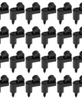 Level up home security with Rock Solid Stormproof Retainers and Matching Alloy Screws. Lock Window Screens Tight against Harsh Weather. Heavy Duty Weather Nylon Frame Clips for Standard Size Storm Panel Reinforcement. Complete 24 Piece Kit. Display of 24 black nylon storm clips with screws.