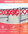 Heavy Duty Expandable Conveyor Roller With 600 Lbs Capacity And Portable Flexible Folding Design Plus Locking Swivel Casters showing red scissor lift connections.