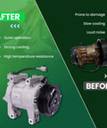 Comparison of AC Compressor With Clutch Fits Nissan Altima And Infiniti Qx60 2.5L 3.5L Engines Replacement CO29073C before and after images.