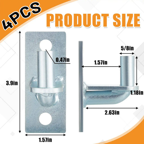 4 Pack Heavy Duty Wall Mount Gate Hinges For Farm Gates And Fences Built Tough For Outdoor Chain Link 5 By 8 Inch Pin Gate Hinge Set That Goes On Easy And Stays Put Replacement Parts You Can Count On, 4-pack size chart