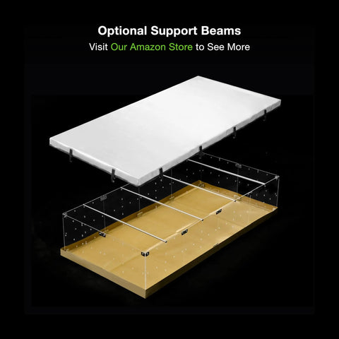 Solid Jump Proof Small Pet Cage Top Cover Mesh Canopy For Guinea Pigs And Rabbits 48 By 24 Inch clear acrylic base with white roof