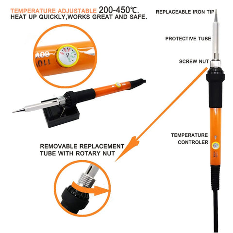 Image of 110 Piece Wood Burning Kit With Pro Wood Burning Pen, showcasing adjustable temperature feature and replaceable parts.
