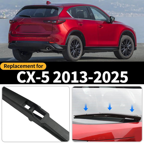 Mazda CX-5 rear view with wiper arm and blade set replacement for 2013-2025, focus on durable rubber blade and easy install OEM style
