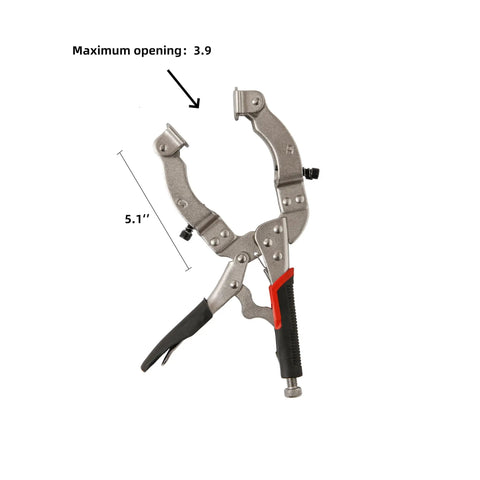 Locking Welding Pipe Pliers Clamp 14 Inch Round Tube Clamp For Welding Metalworking And Woodworking Heavy Duty DIY Projects 1 Pack With Secure Locking Mechanism And Four Pads For Firm Grip For Pros And DIY Folks, metal clamp with 5.1 in opening
