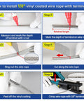 Installation guide for Crystal Vinyl Coated Wire Rope Cable One Eighth Inch To Three Sixteenth Inch Galvanized Steel Seven By Seven Strand