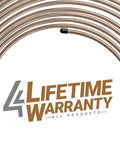 Copper Nickel Brake Line Replacement Kit 3/16 x 25 ft with Inverted Flare Fittings displayed with lifetime warranty logo