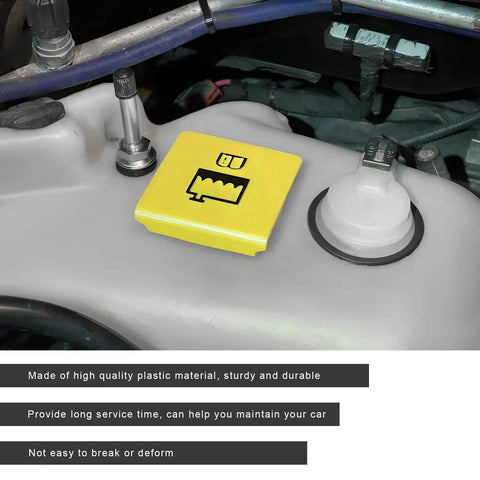 Engine Coolant Reservoir Cap Overflow Tank Cover OEM 55111074AA 52079331 installed in engine bay of Grand Voyager