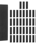 Built Tough 120 Pack Black Plastic Tile Shims 15 64 Inch Thick structural spacers arranged for leveling floors and walls.