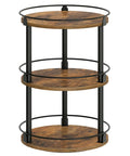 3 Tier Lazy Susan Spice Rack Rotating Turntable Organizer For Cabinet, Countertop And Pantry Spins Smooth Like A Boss With A 360 Degree Spin Rustic Brown And Black Finish SR23BR 10.2 X 10.2 X 18 Inches