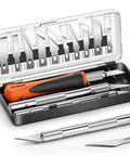 Exacto Knife Set With 16 Pieces Including Three Craft Knives And Thirteen SK5 Steel Blades For Precise Carving Modeling DIY Scrapbooking