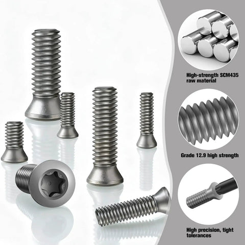 Rock Solid Heavy Duty M6x20mm Torx T25 Machine Screws For Carbide Inserts And Lathe Tool Holders Super Grippy Anti Camout Fasteners Grey 10 Pack Pro Shop Essential displayed in various sizes.
