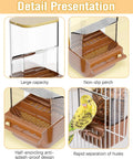 Slick Automatic Bird Feeder With Sturdy Perch And Transparent Seed Bin, showcasing non-slip perch and clear seed container.