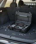 Portable Plastic Tool Box With Handle For Hardware Storage Black Great Grab And Go Garage Workbench Organizer in car trunk