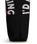Side view of 'I'd Rather Be Winging Wing Foil Wingsurfing Tote Bag For Wingboard Gear, 16 By 16 Inch Beach Carryall' with text design.