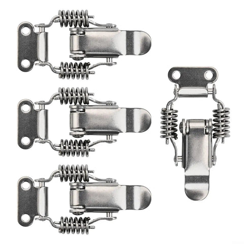 Spring Loaded Latch Set 4Pcs Stainless Steel Draw Latch Hardware For Toolboxes Cabinets Chests Boxes And Wooden Cases