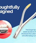 Orthodontic Distal End Wire Cutter With Large Handle, Tungsten Carbide Inserts And Safety Lock, Great For Thick Wires 0.014"-0.019"x0.025"