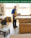 Portable Band Saw Stand Table in workshop with Milwaukee Deep Cut Saws, adjustable height for versatile use and easy setup.