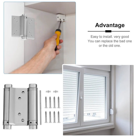 Installing Automatic Two Way Door Spring Hinge With Adjustable Self Rebounding Action And Heavy Duty Steel Construction