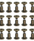 Super Slick Chicago Screws And Leather Rivets For Belt Bags M5 X 8mm Bronze Tone 80 Piece Heavy Duty Hardware Kit, detailed shot of bronze screws.