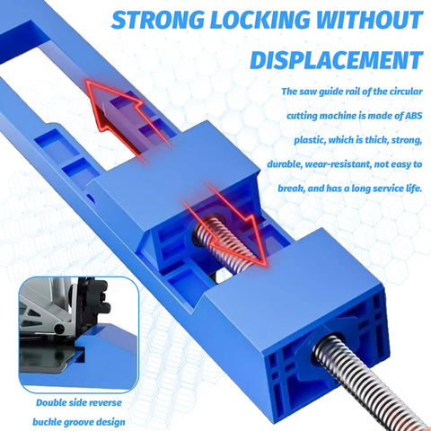Adjustable Base Guide For Circular Saws, Precision Saw Guide Rail For Wood and Tile Cuts showing locking mechanism