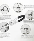 Archery D Loop Pliers For Compound Bow D Ring Install Tool with instructions showing aluminum construction and easy grip