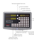 Shop Tough Two Axis Dros Kit Featuring Precision Linear Scale Digital Readout Gauge For Milling Lathe And Drill Equipment Zero Point Zero Zero Five Mm Tolerance No Hassle Setup Silver display with numeric keys and functions.