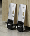Heavy Duty Door Support Wheels 2 Pack Quiet Rubber Rollers For Sliding Closet Patio And Screen Doors Anti Sag High Load Track Quick Change Smooth As Butter, chrome brackets with black rubber wheels.