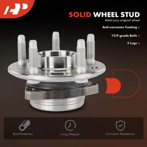 5 Lug Wheel Bearing And Hub Assembly Front Or Rear For Chevy Equinox 2010 To 2017 And GMC Terrain 2010 To 2017 Buick Allure 2010 Cadillac CTS 2014 To 2016 Without ABS Replacement
