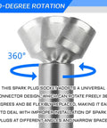 14mm And 16mm Thin Wall Magnetic Swivel Spark Plug Socket Set, Three Eighths Drive, 12 Point, Universal Joint, 360 Degree Rotating, Hella Easy In Tight Engine Bays, Works With BMW Nissan And More. 360° swivel socket