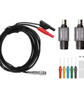 Oscilloscope Accessory Set With 20 To 1 Attenuator And Auto Test Leads For Vehicle Measurement Includes 3M BNC To Banana Adapter Cable And Wide Range Probes Clips And Automotive Test Tools Must Have For Pros showing cable and probes.