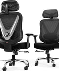 Ergonomic Mesh Office Chair With 3D Lumbar Support And 3D Armrests, V Shaped Back, Height And Tilt Adjustable, Breathable Mesh Built For Boss Level All Day Comfort In The Office Or At Home, Black.
