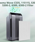 4 Pack Size 21 HEPA Replacement Filter A Compatible With Winix PlasmaWave Air Purifiers 5300-2 next to air purifier.