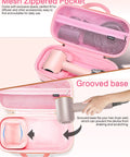 Hard Travel Case For Dyson Hair Dryer And Accessories Ultra Durable Shockproof Shell With Soft Anti Static Lining Lightweight And Compact Rose Red Case Only Perfect On The Go Organizer For Your Styling Kit Great For Travel And Daily Use with mesh pocket for accessories and grooved base for secure fit.