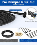 Upgraded 4-8 Ft Black Pre-Crimped Cable Railing Kit With 36 Inch System For Decks And Porches Includes Post And Handrail Easy DIY Install Swagless Design User Guide Complete Set RC01