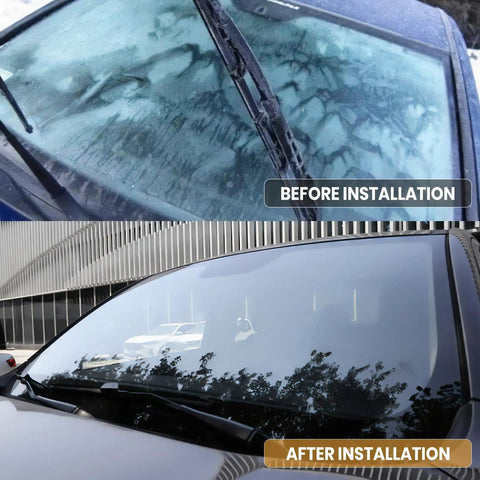 Before and after installation of Windshield Washer Reservoir Kit With Cap And Pump For Toyota Corolla 2014 2015 2016 2017 2018 2019 Replaces 8531502520 Durable Plastic Tank Plug And Play Direct Fit Easy Install