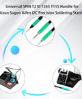 Five Hole T245 Soldering Handle For JBC Aixun Sugon Aifen I2C Precision Soldering Station with high-temp silicone grip