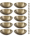 10 Pieces Brushed Nickel Cup Handles With Screws For Cabinets Drawers Dressers Cupboards And Kitchen Furniture Decoration