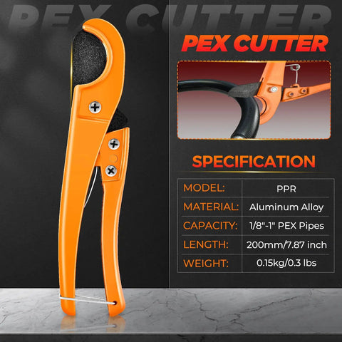 Beefed-Up PEX A Expansion Tool Kit With 1/2 Inch, 3/4 Inch, And 1 Inch Expansion Heads, Manual Expander For ASTM F1960 Fittings