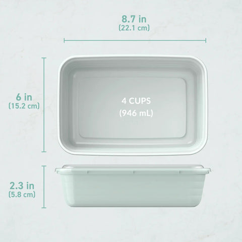 Dimensions of 20-Piece One-Compartment Meal Prep Containers With Lids PFAS And BPA Free Materials Durable Grab-And-Go Storage