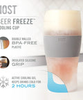 Level Up Your Chill Game With These Freezable Pint Glasses Double Walled Insulated Tumblers That Keep Beer And Iced Coffee Straight Frosty Built To Last Set Of Two Wooden Handles, showcasing a double-walled cooling cup.