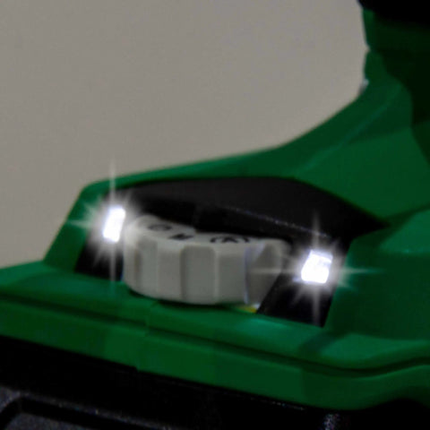 Close-up of the LED light on the Cordless Drywall Screw Gun Kit With 18V MultiVolt Power Two 2.0Ah Batteries Charger And Bag