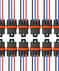 Six Pack Plug And Play Three Pin Wiring Harness Connectors For Pulse Bar Setup Badass Trail Ready Electrical Adaptor For Ranger RZR And General Models 2018 Through 2026 No Fuss Add On Kit with connectors and wires.